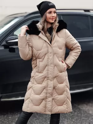 Dámský kabát DSTREET WINTERACT TY4777 BÉŽOVÁ