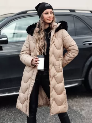Dámský kabát DSTREET WINTERACT TY4777 BÉŽOVÁ