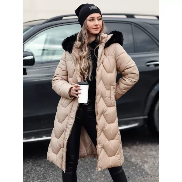 Dámský kabát DSTREET WINTERACT TY4777 BÉŽOVÁ 