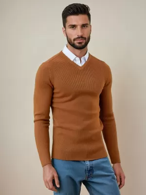Pánský svetr DSTREET WX2290 VELBLOUD