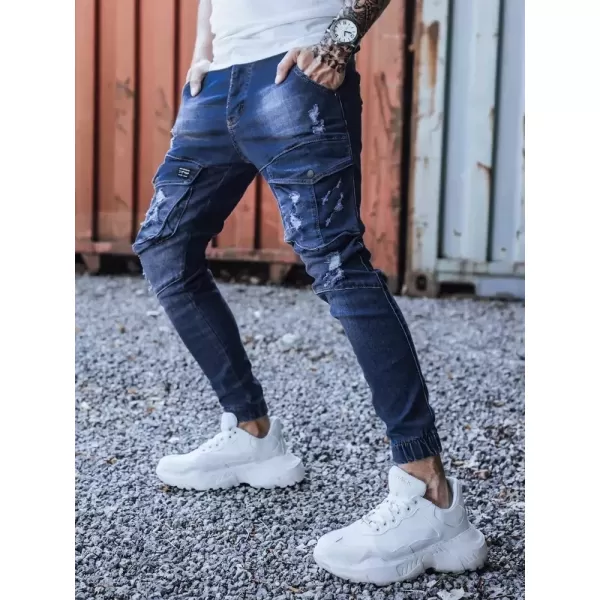 Pánské kalhoty DSTREET UX3286 MODRÁ 
