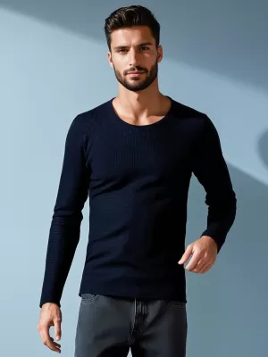 Pánský svetr DSTREET WX2296 NÁMOŘNÍ MODRÁ