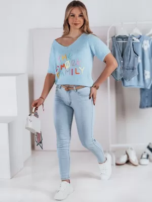 Dámské kalhoty DSTREET UY2369 SVĚTLE MODRÁ