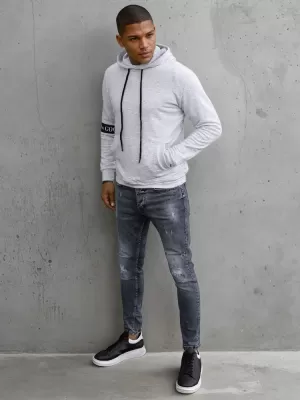 Pánská mikina DSTREET BX5435 SVĚTLE ŠEDÁ
