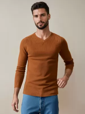 Pánský svetr DSTREET WX2290 VELBLOUD