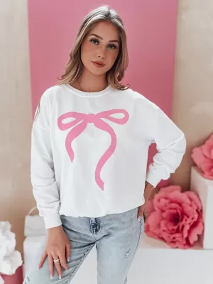 Dámská mikina oversize DSTREET SOFTTIE BY1358 BÍLÁ