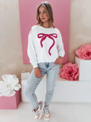 Dámská mikina oversize DSTREET SOFTTIE BY1359 BÍLÁ