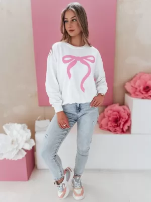 Dámská mikina oversize DSTREET SOFTTIE BY1358 BÍLÁ
