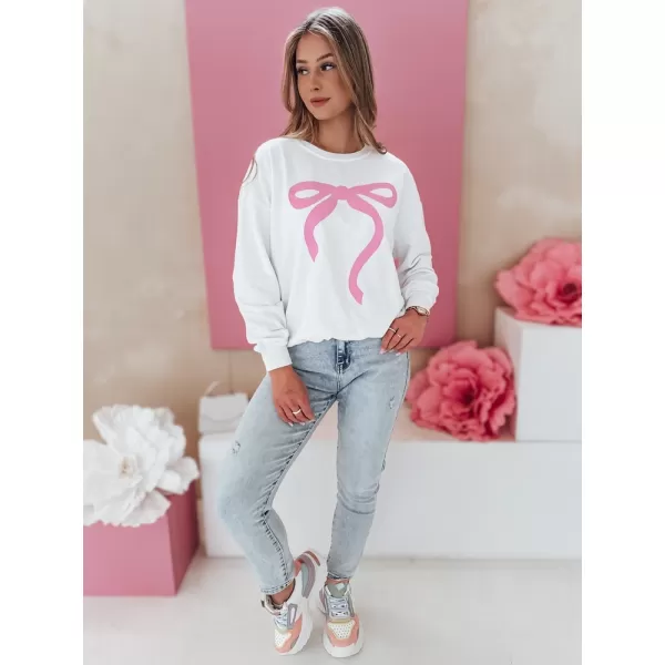  Dámská mikina oversize DSTREET SOFTTIE BY1358 BÍLÁ 