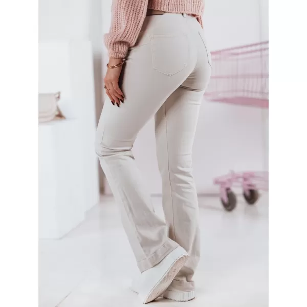  Dámské kalhoty DSTREET FLAREJOY UY2367 BÉŽOVÁ 