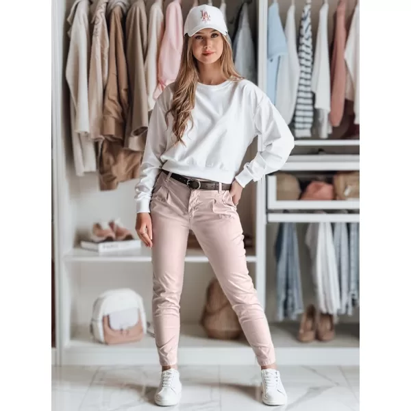 Dámské kalhoty DSTREET UY2569 RŮŽOVÁ 