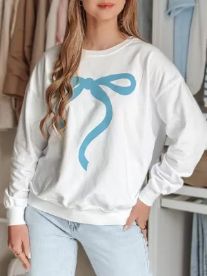 Dámská mikina DSTREET SOFTTIE BY1376 BÍLÁ