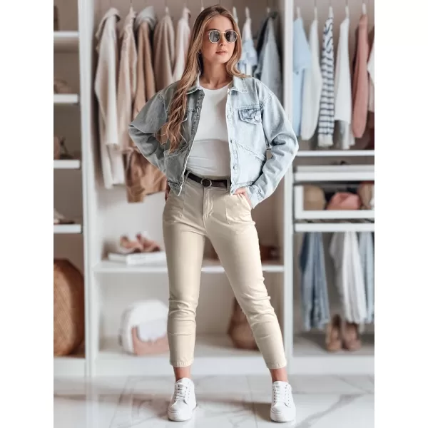  Dámské kalhoty DSTREET UY2546 BÉŽOVÁ 