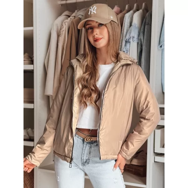  Dámská bunda DSTREET SYLVIAN TY4863 BÉŽOVÁ 