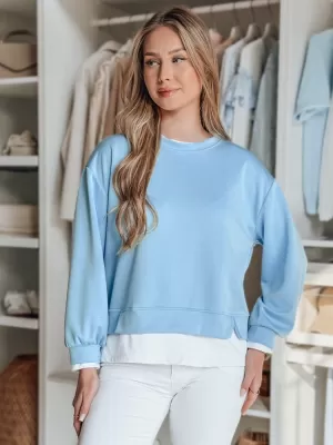 Dámská mikina DSTREET LUZZIO BY1382 SVĚTLE MODRÁ