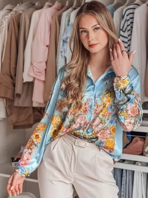 Dámská košile DSTREET BLOSSIVA DY0466 SVĚTLE MODRÁ