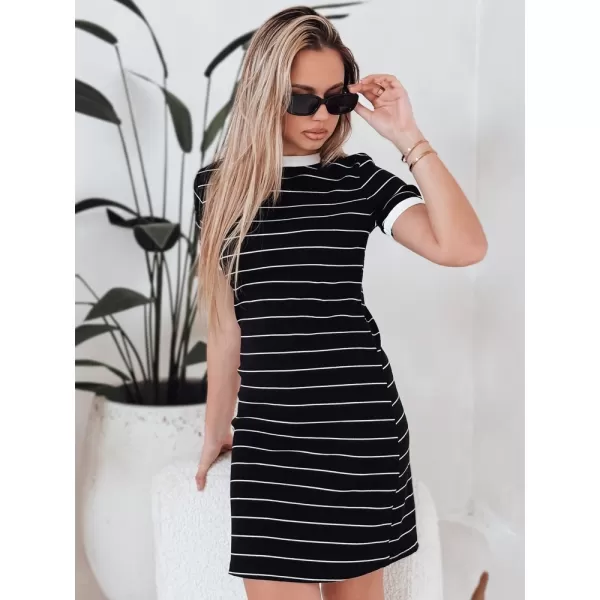  Dámské šaty DSTREET FITLINES EY2584 ČERNÁ 