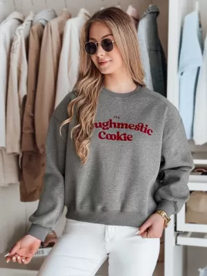 Dámská mikina DSTREET COOKIES BY1443 TMAVĚ ŠEDÁ