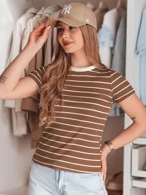 Dámská halenka DSTREET LINESS RY2810 KARAMELOVÁ