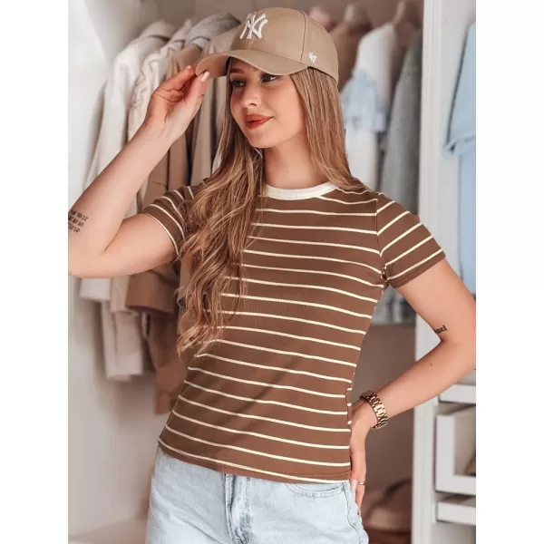  Dámská halenka DSTREET LINESS RY2810 KARAMELOVÁ 