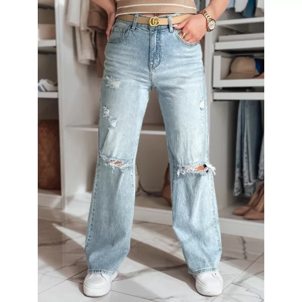  Dámské džíny DSTREET STYLLEG UY2491 MODRÁ 