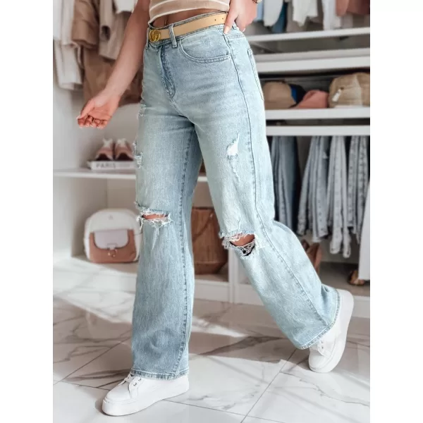  Dámské džíny DSTREET STYLLEG UY2491 MODRÁ 