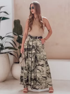 Dámské kalhoty DSTREET FLOWES UY2562 SVĚTLE ZELENÁ