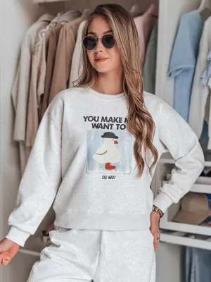 Dámská mikina DSTREET GOOSHY BY1425 SVĚTLE ŠEDÁ