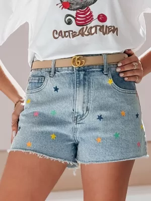 Dámské kraťasy DSTREET STARSHINE SY0463 MODRÁ