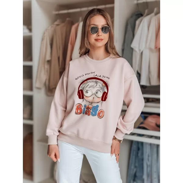  Dámská mikina DSTREET LALA VIBE BY1505 RŮŽOVÁ 