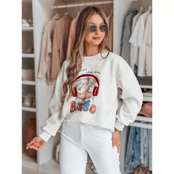  Dámská mikina DSTREET LALA VIBE BY1503 SVĚTLE ŠEDÁ 