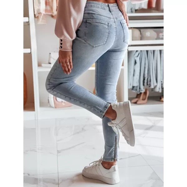  Dámské džíny DSTREET ZIPSKINS UY2385 SVĚTLE MODRÁ 