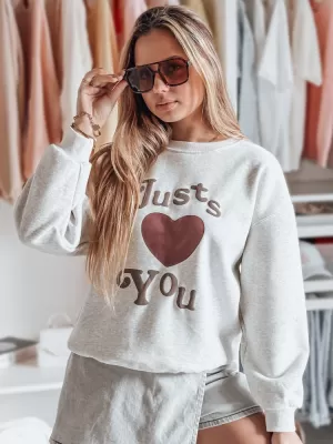 Dámská mikina DSTREET FEELME BY1475 SVĚTLE ŠEDÁ