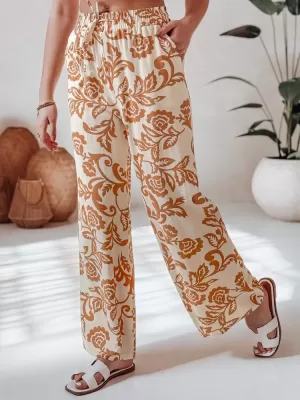 Dámské kalhoty DSTREET LOVEGARDEN UY2657 KARAMELOVÁ