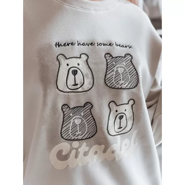  Dámská mikina DSTREET MISOBEARS BY1436 SVĚTLE ŠEDÁ 