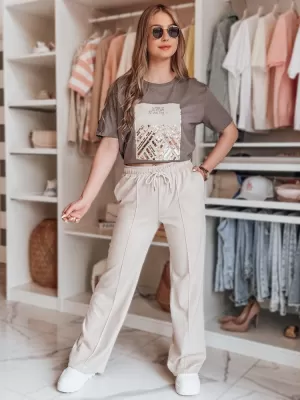 Dámské tepláky DSTREET DRESSANIK UY2702 BÉŽOVÁ
