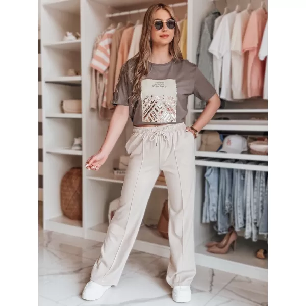  Dámské tepláky DSTREET DRESSANIK UY2702 BÉŽOVÁ 