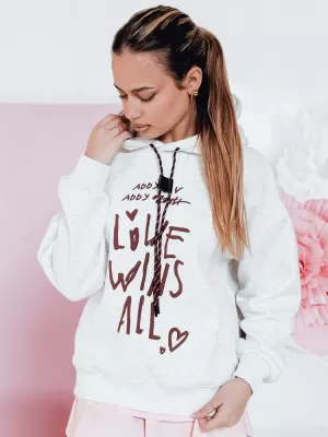 Dámská mikina DSTREET LOVEWILL BY1468 SVĚTLE ŠEDÁ