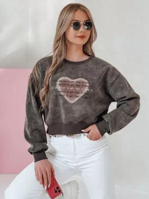 Dámská mikina DSTREET DESSER BY1464 TMAVĚ ŠEDÁ