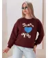 Dámská mikina DSTREET FEELME BY1474 BORDOVÁ