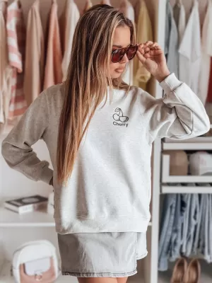 Dámská mikina DSTREET CHERSOFT BY1402 SVĚTLE ŠEDÁ