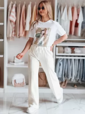 Dámské tepláky DSTREET DRESSANIK UY2703 BÍLÁ