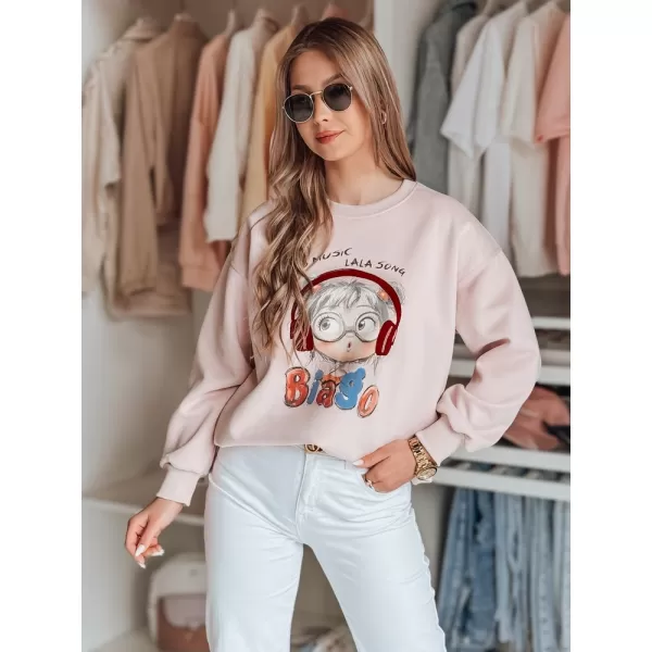  Dámská mikina DSTREET LALA VIBE BY1505 RŮŽOVÁ 