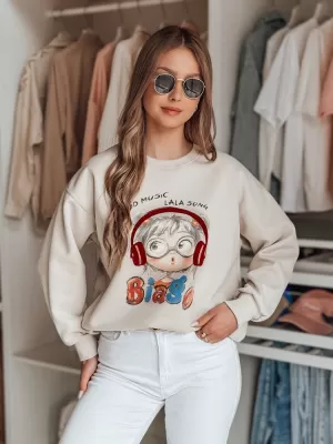 Dámská mikina DSTREET LALA VIBE BY1506 BÉŽOVÁ