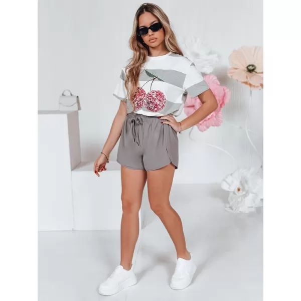  Dámské šortky DSTREET MISSRUN SY0425 TMAVĚ ŠEDÁ 